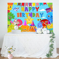 Colorful Super Simple Songs Birthday Party Backdrop For Kids