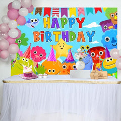 Colorful Super Simple Songs Birthday Party Backdrop For Kids