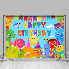 Colorful Super Simple Songs Birthday Party Backdrop For Kids