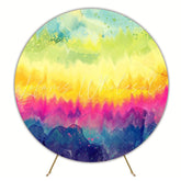 Colorful Tie Dye Style Round Backdrop for Retro Vibes