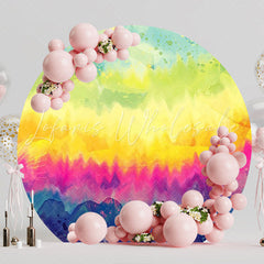 Colorful Tie Dye Style Round Backdrop for Retro Vibes