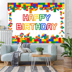 Lofaris Colorful Toy Blocks Lego Birthday Party Backdrop