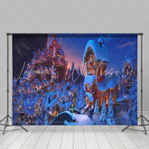 Lofaris Coloured Lantern Village Christmas Twon Backdrop