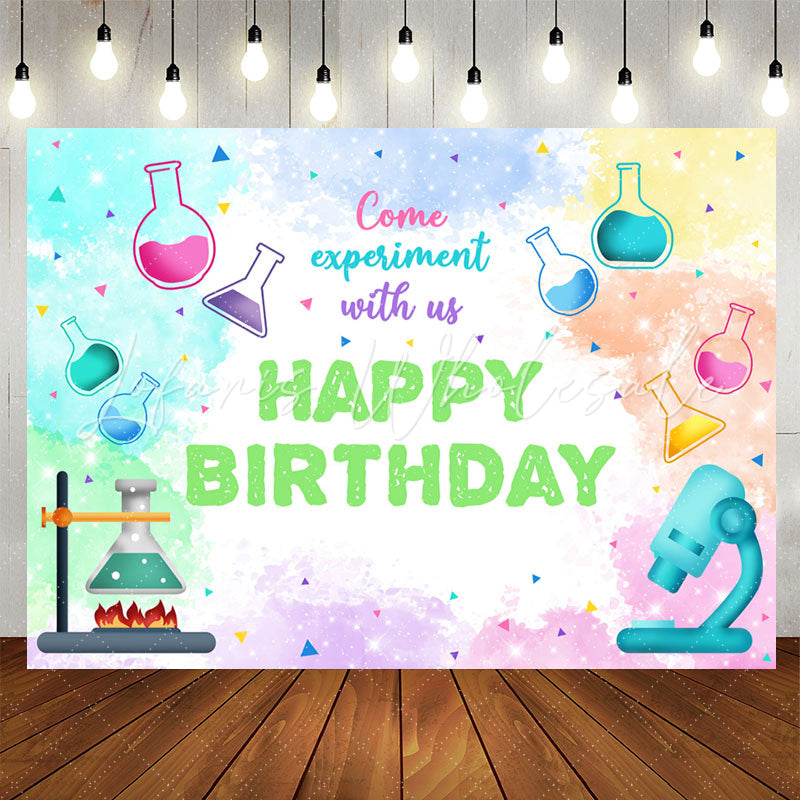Lofaris Come Experiment Chemistry Theme Birthday Backdrop