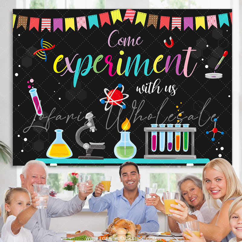 Lofaris Come Experiment With Us Go Back To School Backdrop
