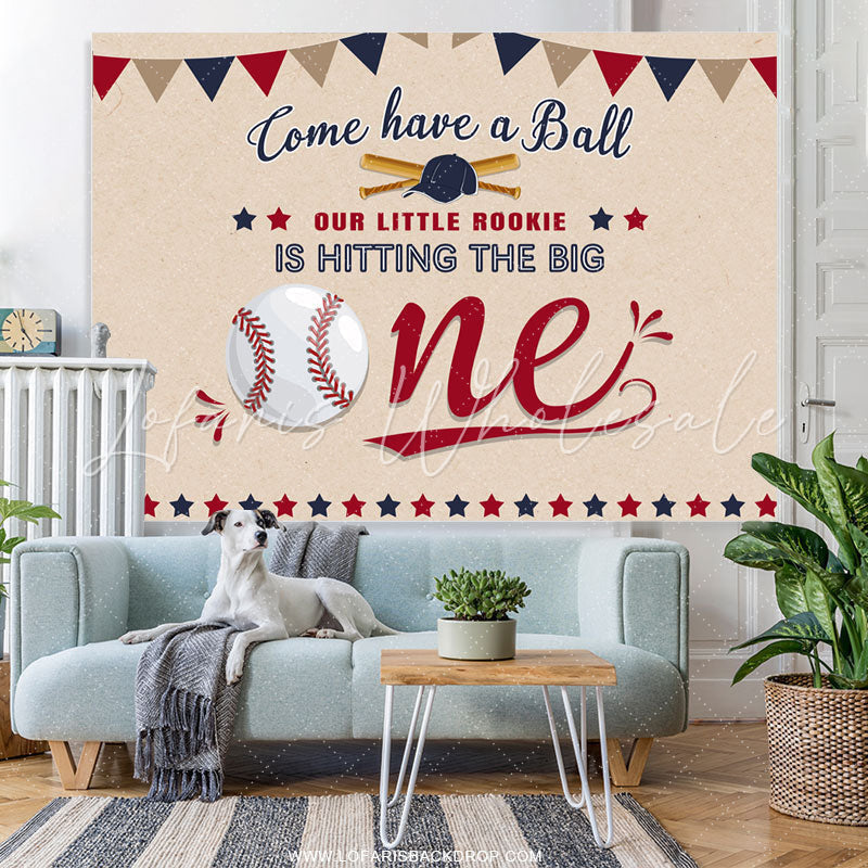 Lofaris Come Have A Ball Themed Baseball Happy Birthday Backdrop