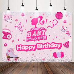 Lofaris Come On Baby Pink Happy Birthday Backdrop For Girl