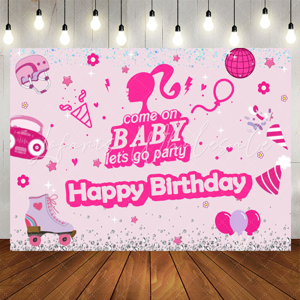 Lofaris Come On Baby Pink Happy Birthday Backdrop For Girl
