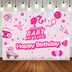Lofaris Come On Baby Pink Happy Birthday Backdrop For Girl