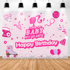 Lofaris Come On Baby Pink Happy Birthday Backdrop For Girl