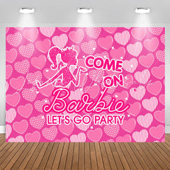 Come On Pink Hearts Girls Birthday Party Backdrop