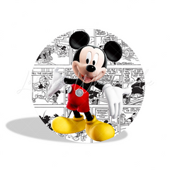 Comic Mickey Theme Birthday Party Round Backdrop Cover Plinth Cylinder Pedestal Cover