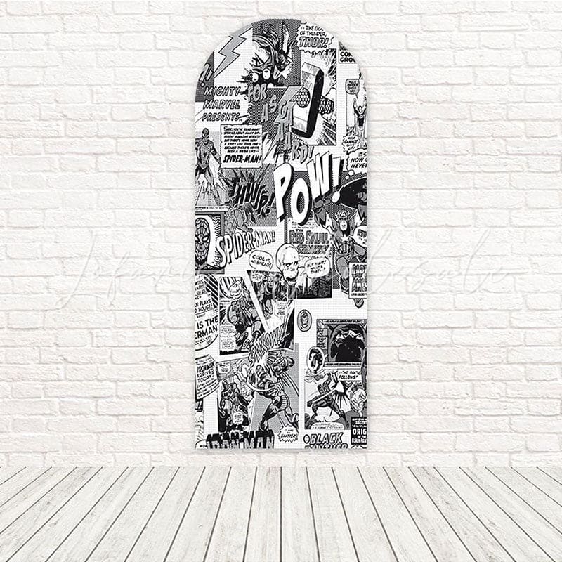 Comics Marvel Action Powered Bold Look Arch Backdrop For Fan Showcase
