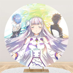 Lofaris Comics Scenery Round Birthday Party Backdrop For Kids