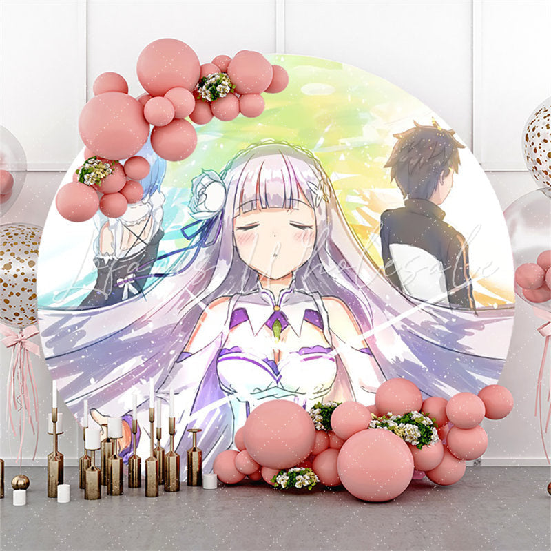 Lofaris Comics Scenery Round Birthday Party Backdrop For Kids