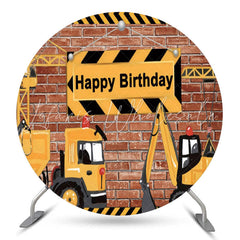 Lofaris Construction Theme Circle Backdrop For Birthday Party