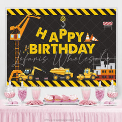 Lofaris Construction Theme Dump Truck Boys Birthday Backdrop