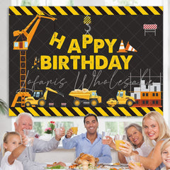 Lofaris Construction Theme Dump Truck Boys Birthday Backdrop