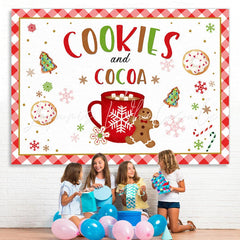 Lofaris Cookies and Cocoa Gingerbread Snowflake Backdrop for Party