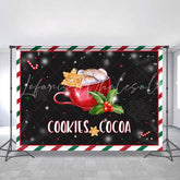 Lofaris Cookies Cocoa Red Cup Snowflake Christmas Backdrop