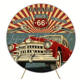 Cool Car Theme Round Backdrop For Kids Birthday Party Decor