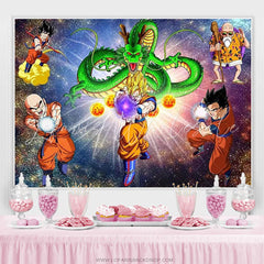 Lofaris Cool Dragon Galaxy Boys Birthday Party Backdrop