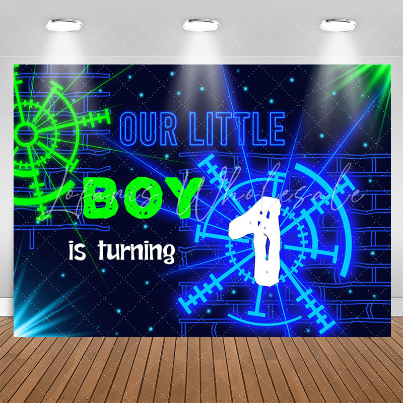 Lofaris Cool Neon Lighting Effect 1th Birthday Backdrop For Boy