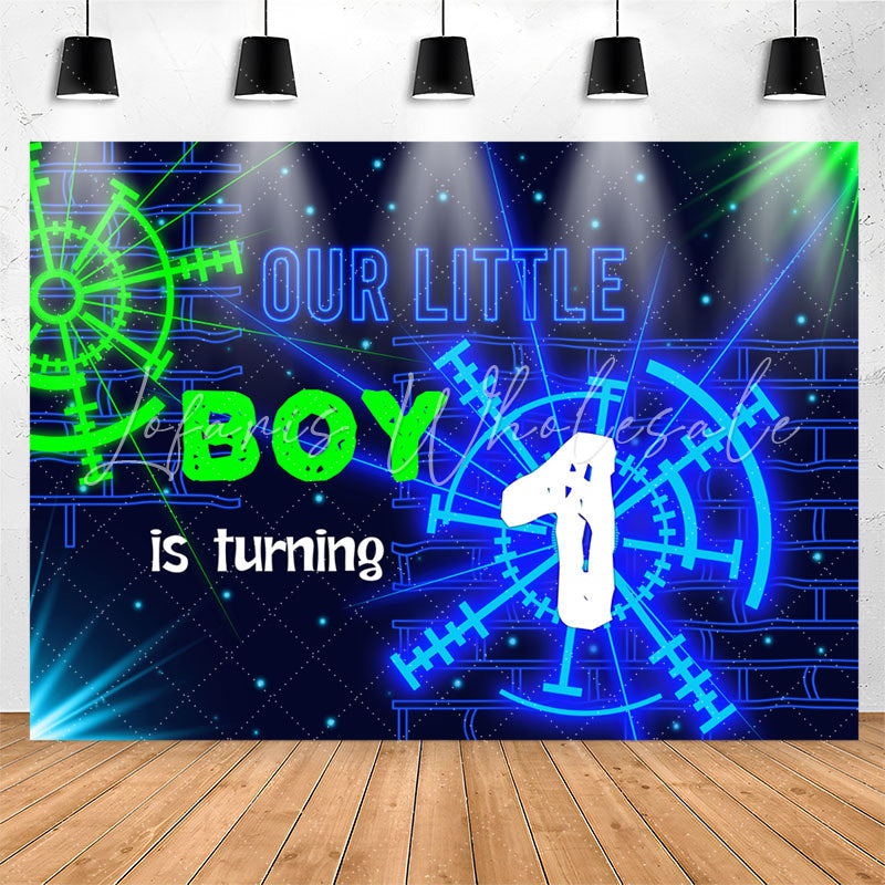 Lofaris Cool Neon Lighting Effect 1th Birthday Backdrop For Boy