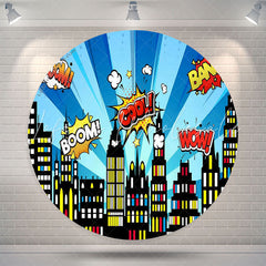 Lofaris Cool Night Country Blue Circle Birthday Backdrop