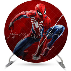 Lofaris Cool Spiderman Round Birthday Party Backdrop Kit For Boy