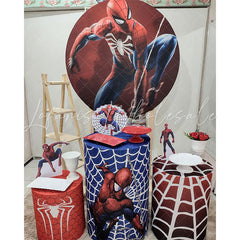 Lofaris Cool Spiderman Round Birthday Party Backdrop Kit For Boy