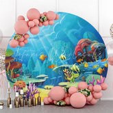 Lofaris Coral And Whale Under The Sea World Circle Backdrop