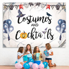 Lofaris Costumer and Cocktails Bule Balloon Halloween Backdrop