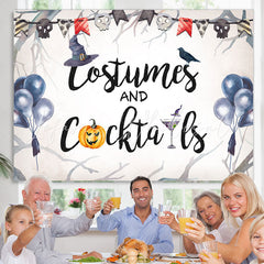 Lofaris Costumer and Cocktails Bule Balloon Halloween Backdrop