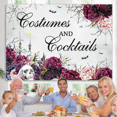 Lofaris Costumer and Cocktails Skeleton Halloween Backdrop