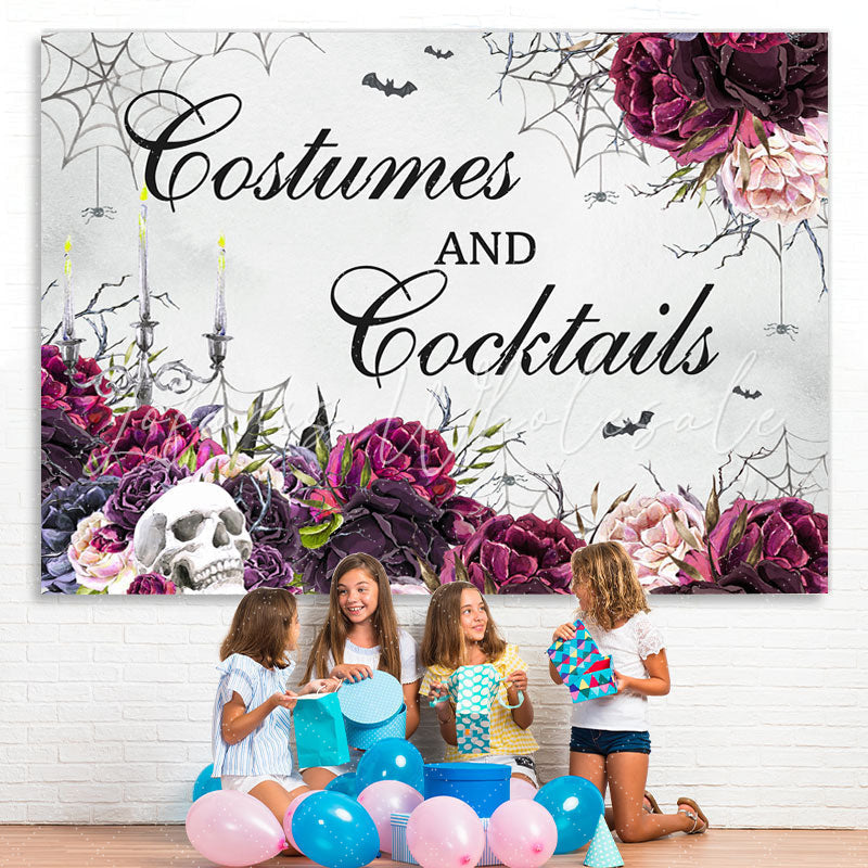 Lofaris Costumer and Cocktails Skeleton Halloween Backdrop