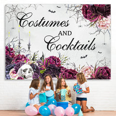 Lofaris Costumer and Cocktails Skeleton Halloween Backdrop
