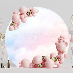 Cotton Candy Clouds Round Backdrop For Dreamy Party Celebration Fun