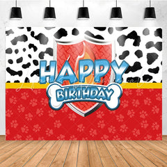 Lofaris Cow Pattern Dog Footprint Birthday Backdrop For Kids