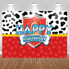 Lofaris Cow Pattern Dog Footprint Birthday Backdrop For Kids