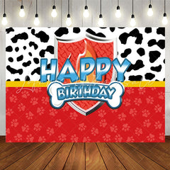 Lofaris Cow Pattern Dog Footprint Birthday Backdrop For Kids