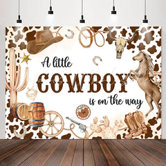Lofaris Cowboy On The Way Redeo Spots Baby Shower Backdrop