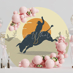 Cowboy Round Backdrop for Western Themed Celebration