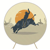 Cowboy Round Backdrop for Western Themed Celebration