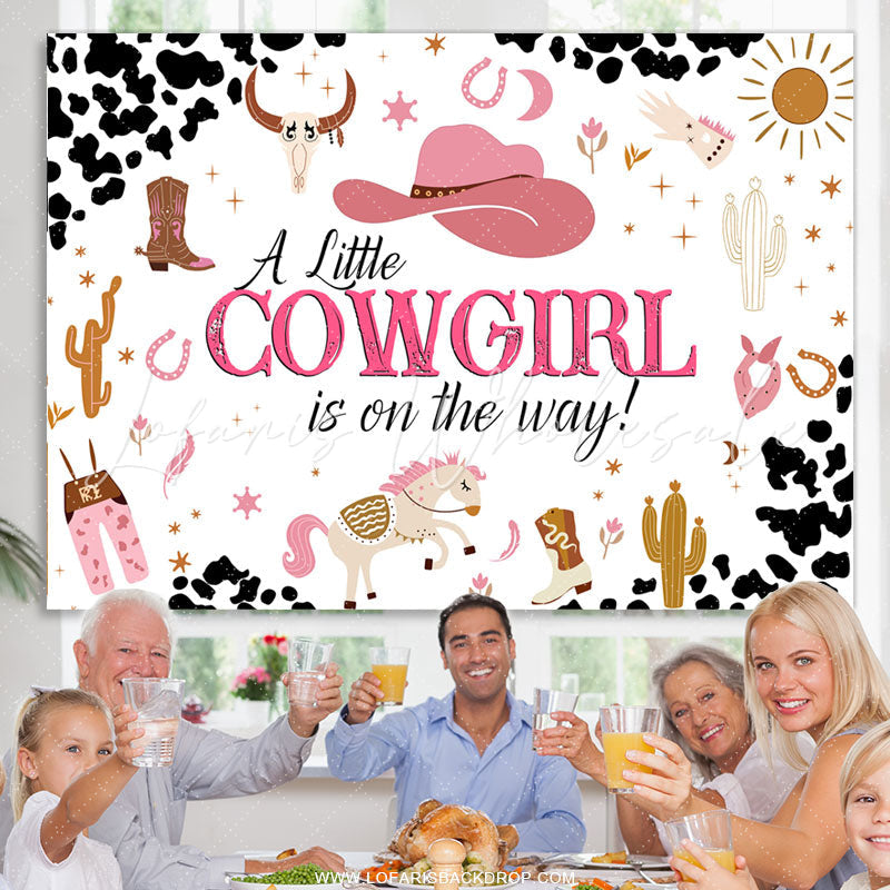 Lofaris Cowgirl Is On The Way Sweet Baby Shower Backdrop