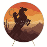 Cowgirl Round Backdrop for Western Themed Party