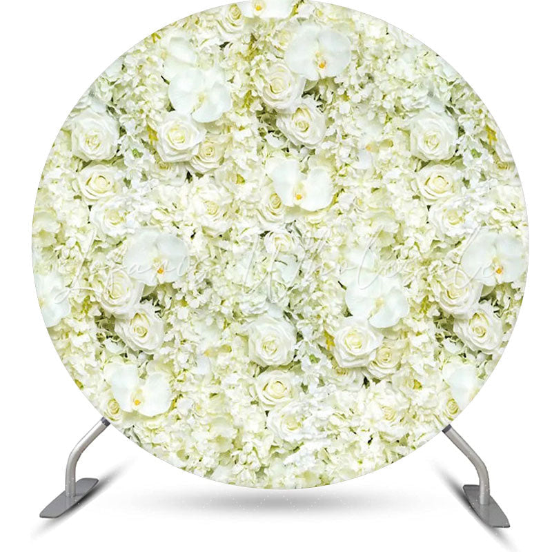 Lofaris Creamy Floral Petal Wall Holy Round Wedding Backdrop