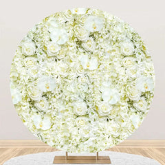 Lofaris Creamy Floral Petal Wall Holy Round Wedding Backdrop