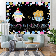 Lofaris Cupcake Or Stud Muffin Gender Backdrop For Baby Shower