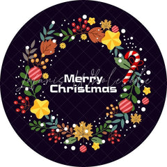 Lofaris Custom Circle Chrismas Garland Backdrop For Decoration